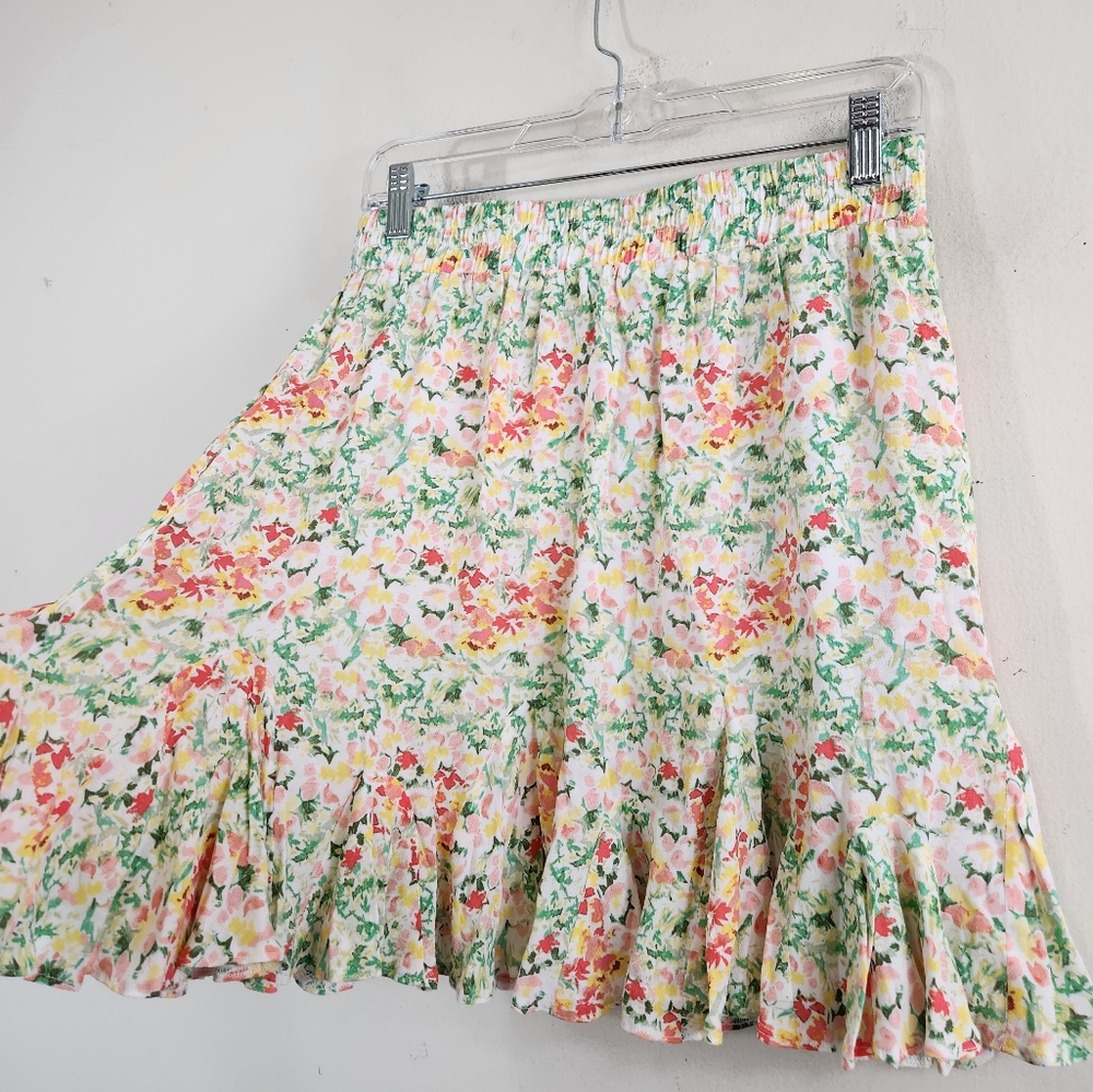 LOFT Floral Ruffle Skirt - Multicolor - Picture 4 of 8